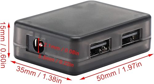 Miniatura 3 de DROK DC a 5V USB Buck Convertidor, Tablero de cargador rápido de puerto USB dual, Adaptador de fuente de alimentación automática, Regulador