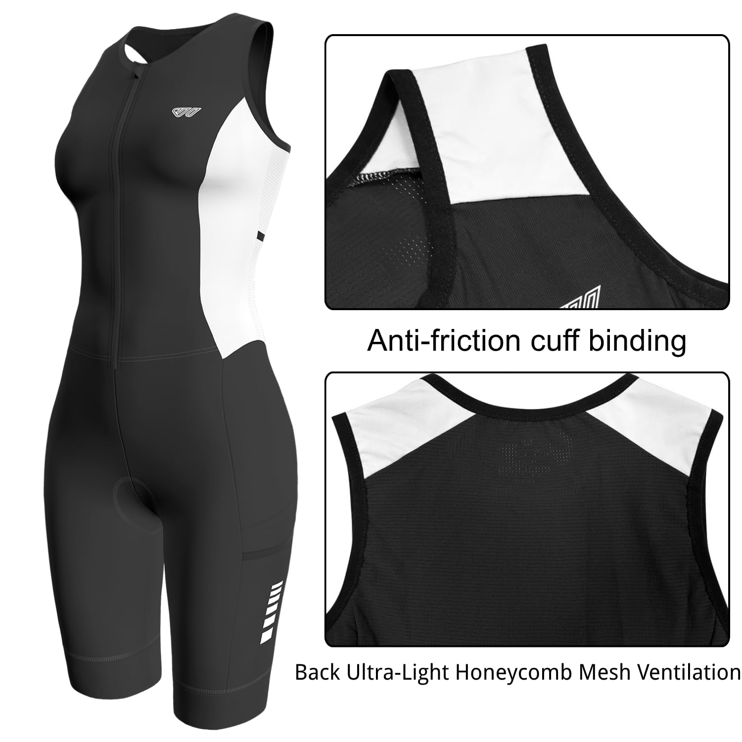 Wulibike Tuta da triathlon da donna, a maniche corte