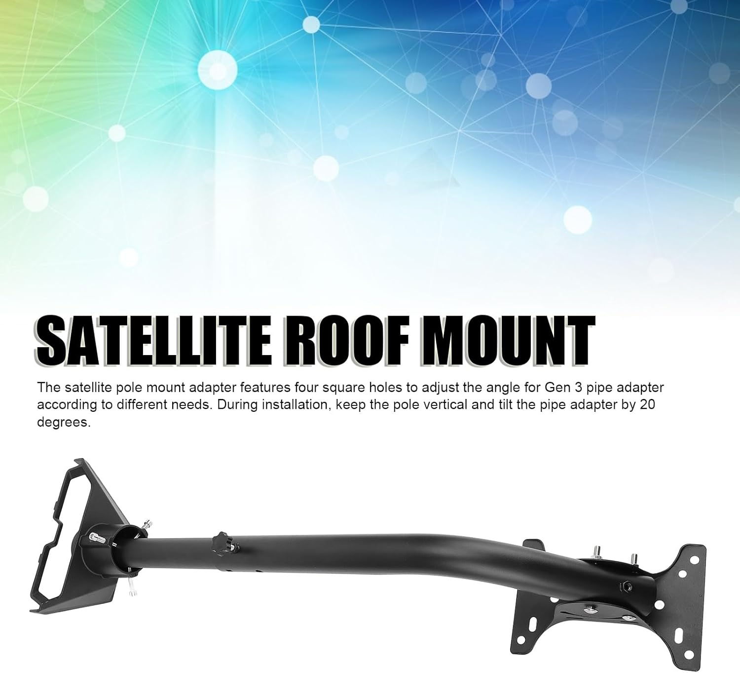 Gen3 Pipe Adapter, Pole Mount Satellite Mounting Kit Mounting Kit Accessories Antennas Reversible and Adjustable for Standard Gen3 Kickstand