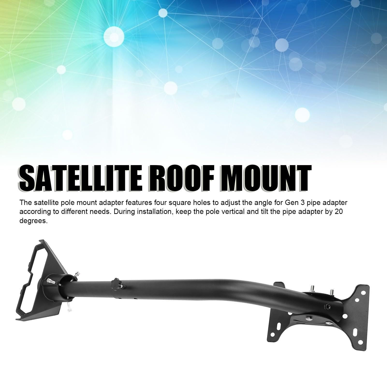 Support Gen 3 Réglable en Alliage d'Aluminium et Acier, Kit de Montage d'Adaptateur de Tuyau, Support de Toit pour Antennes V3