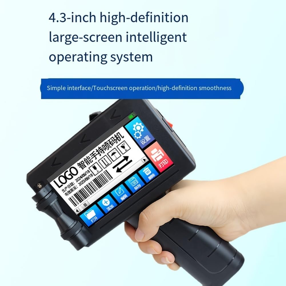 Tragbarer Handtintenstrahldrucker 12,7 mm QR-Code-Barcode-Etiketten-Chargennummern-Logo-Datumscodierungsmaschine für Verpackungen, 1 Stück
