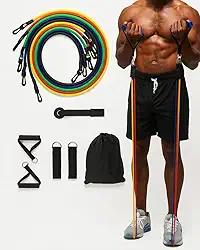 Kit 11 Elásticos Extensores de Resistência para Exercícios - Treino Funcional, Pilates, Musculação, Fisioterapia e Academia