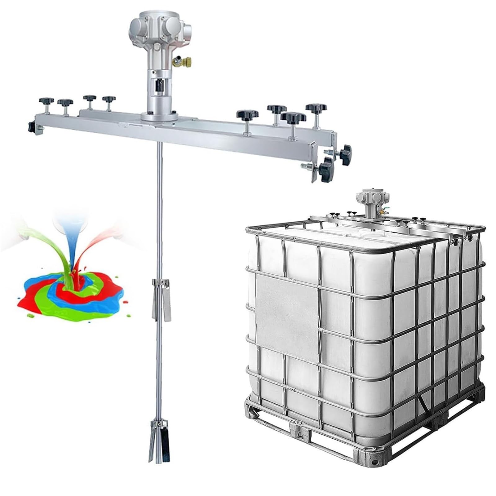 SBCGFY Ibc Air Agitator, 1 Ton 3/4Hp Pneumatic Agitator For Ibc Tank, Paint Stirring Machine With Folding Propeller, Tank Barrel Air Mixer