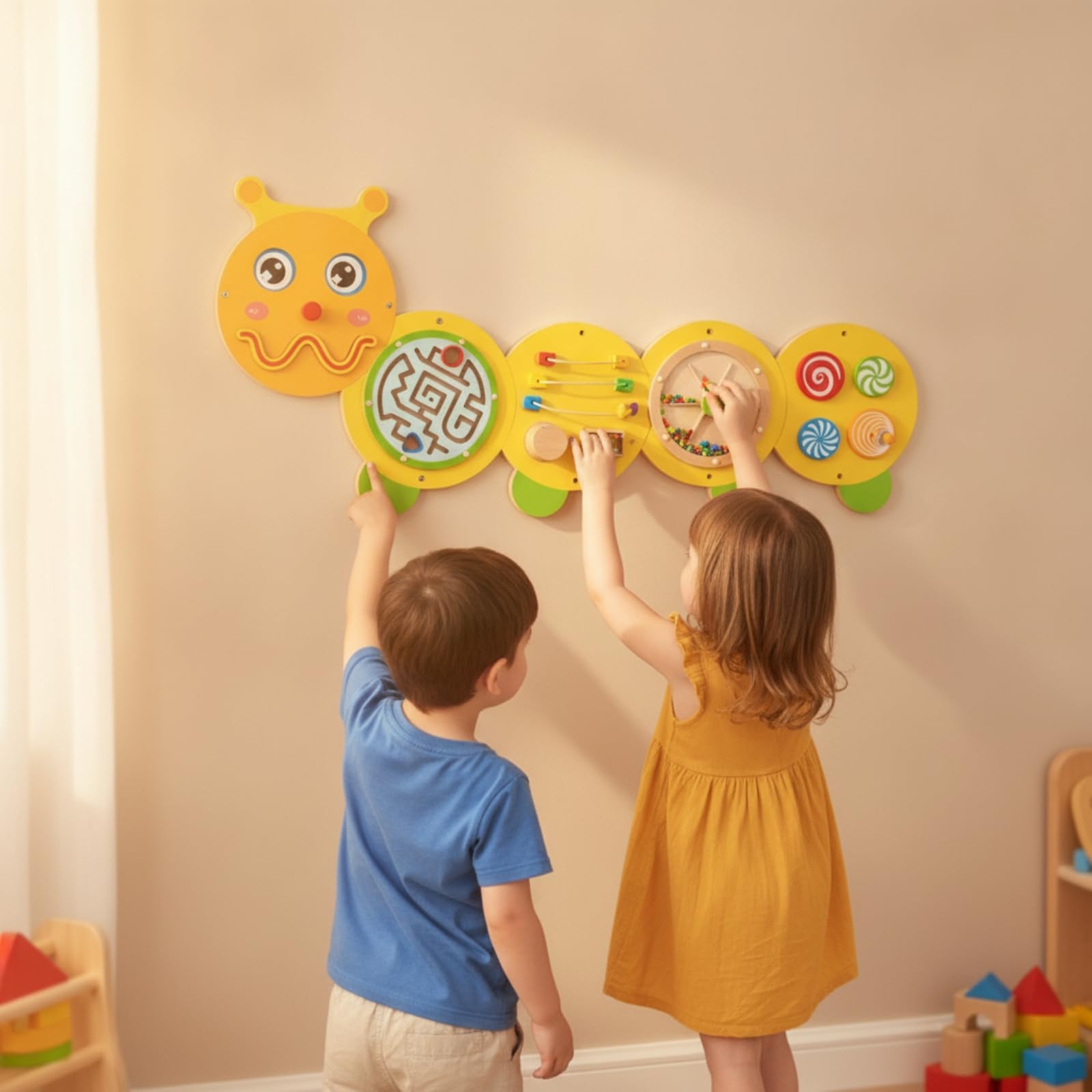 harayaa Sicher Busy Board | Pädagogisches spielzeug, Motorikbrett, platzsparend, Aktivitätsbrett, für zimmer, Wartezimmer, B