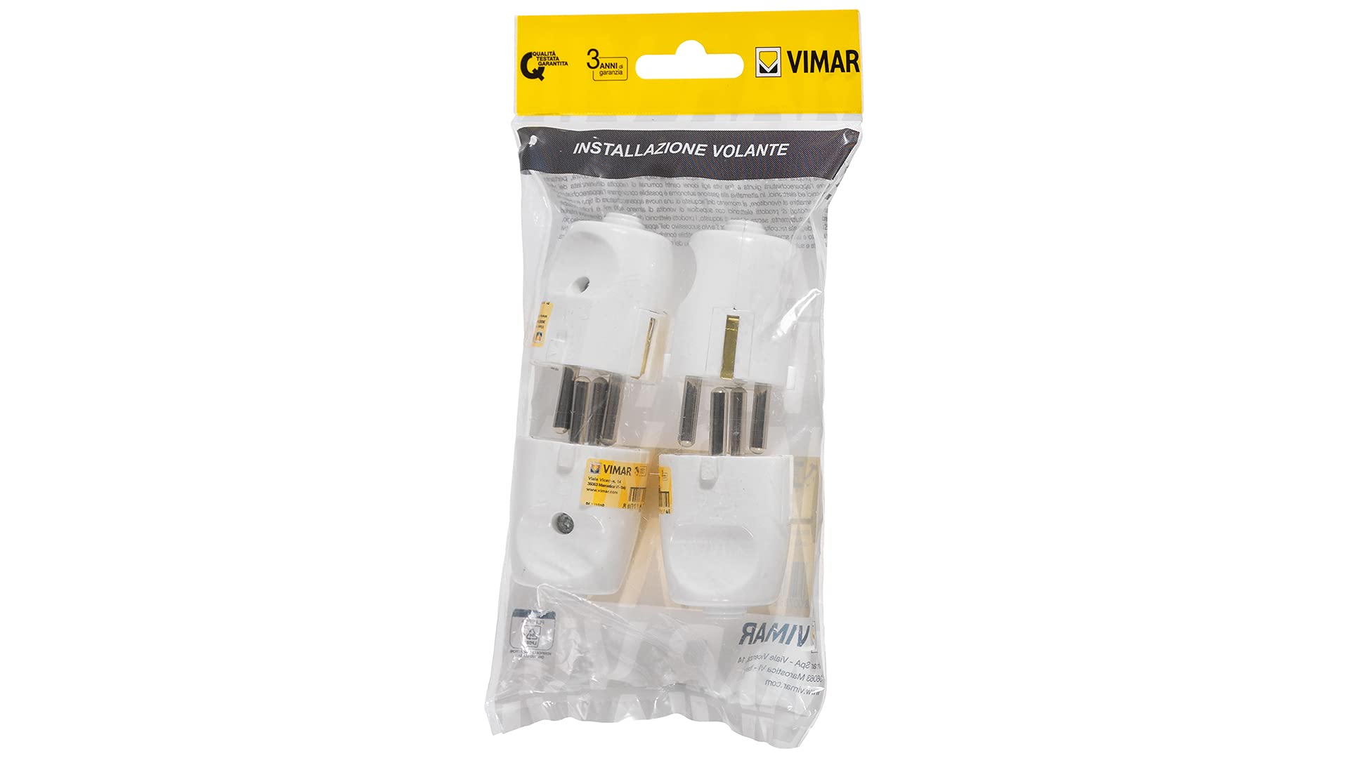 Spina Elettrica Vimar SICURY 2P+T 10A 250V - 4 Pezzi Con Uscita Cavo A 90° - Foto 2