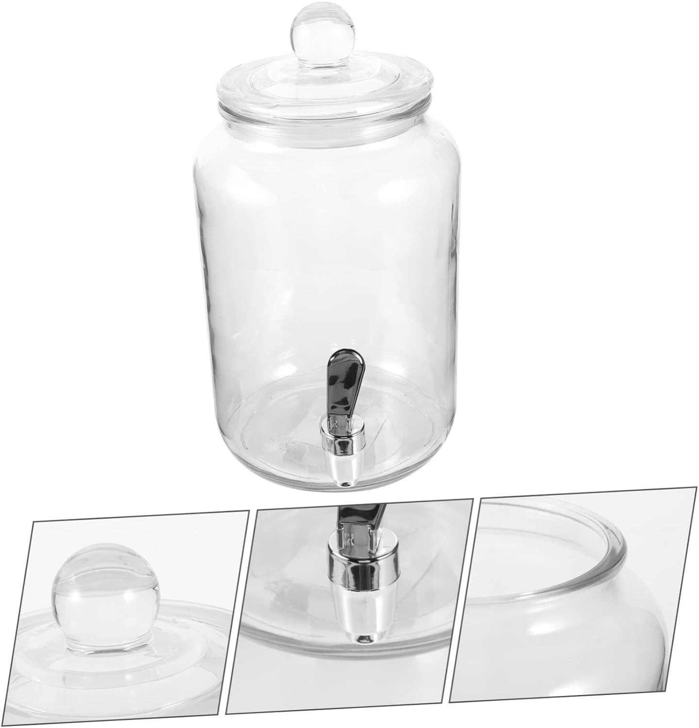 STOBAZA Glass Storage Jar Dispenser Beverage Dispenser Soaking Wine Jar Tap Elegant Juice Can