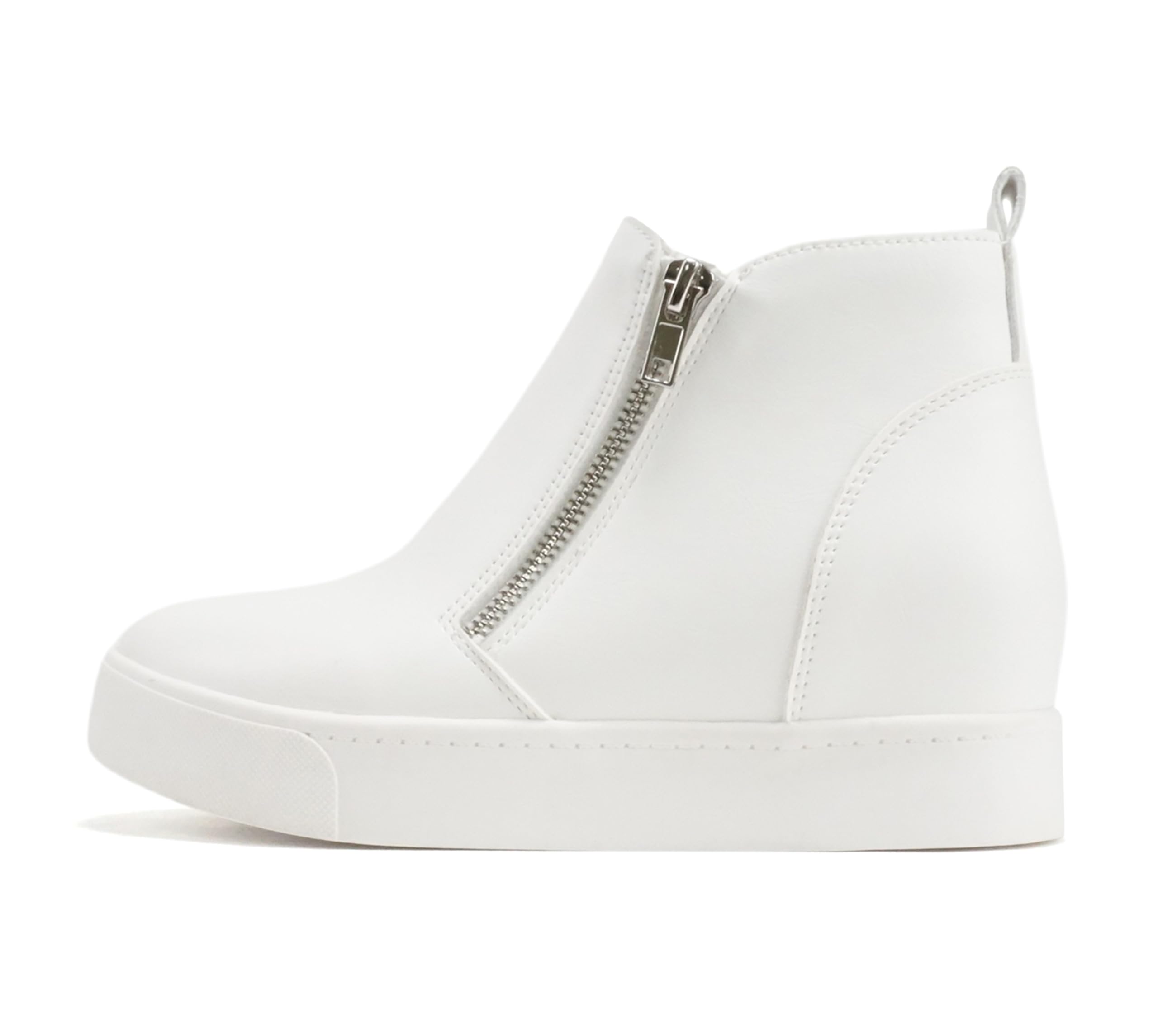 Soda Taylor Hidden Wedge Sole Booties Ankle Heels Sneaker Shoes Side Zipper