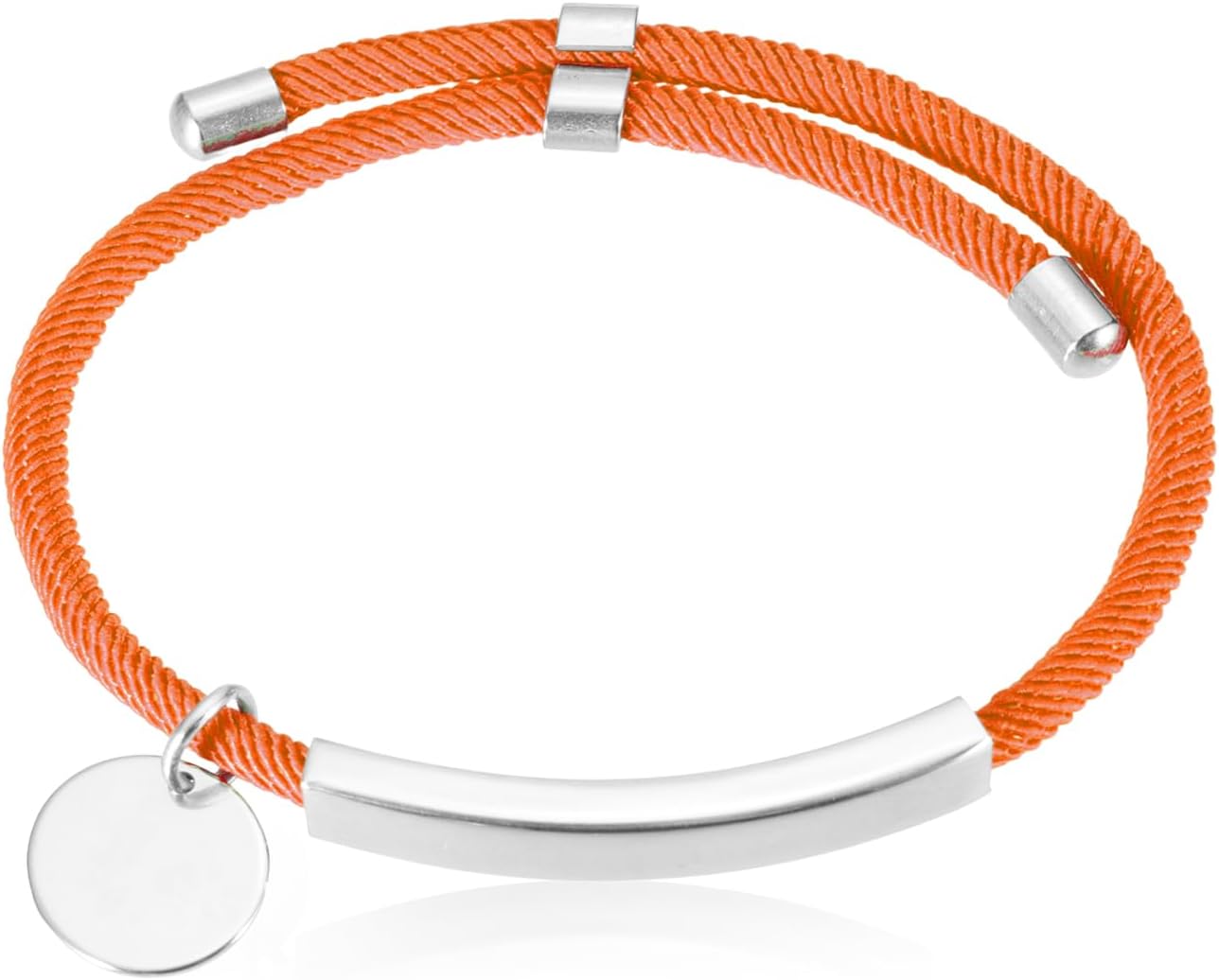 MECCANIXITY Braided Adjustable Stainless Steel Bracelets, Personalized Handmade Braided Rope Wrap Stainless Steel Engravable Bracelets with Bag for Mens Womens