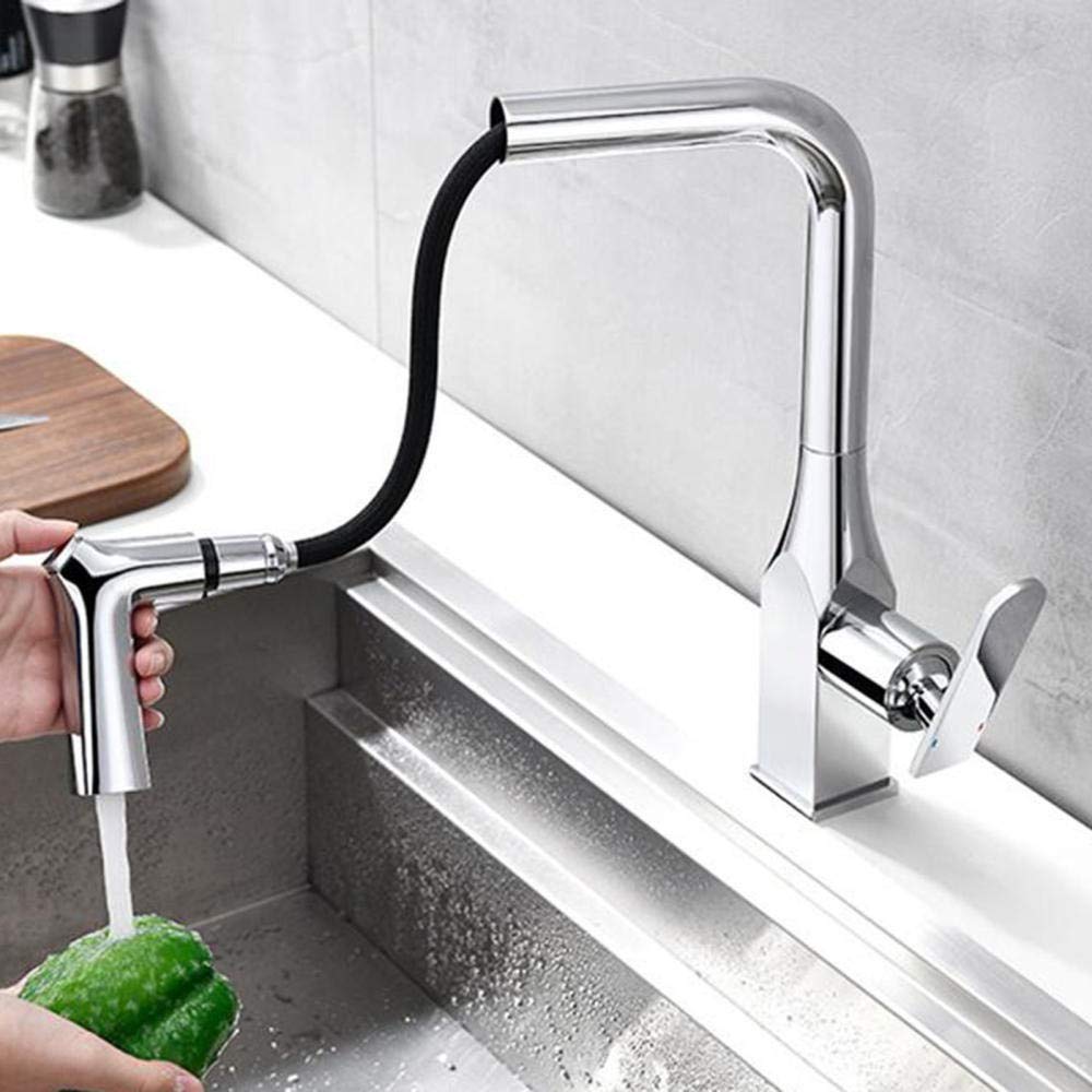 Robinet de cuisine monotrou anti-éclaboussures avec douchette