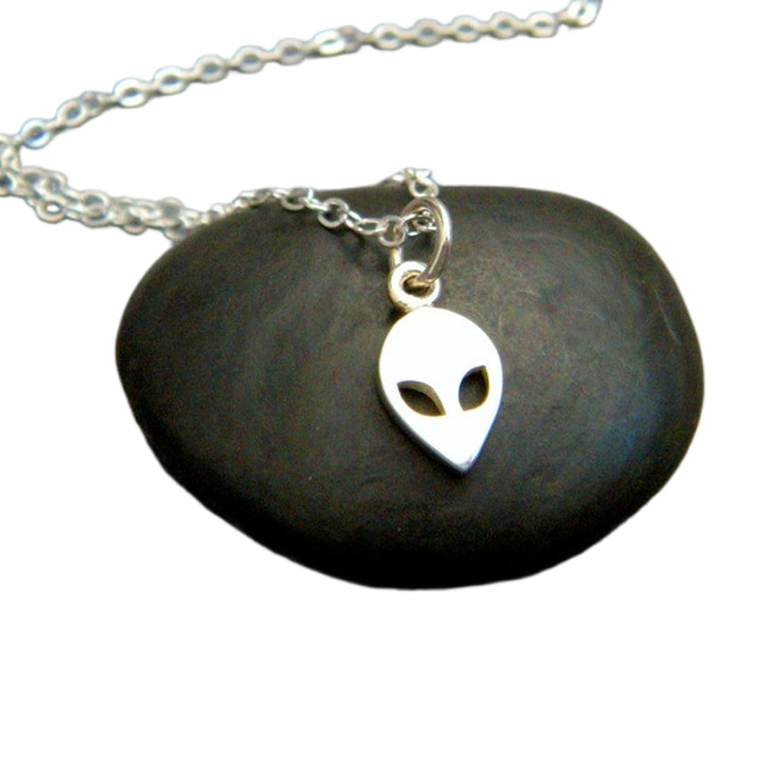 Bijou spatial original collier pendentif extraterrestre argent