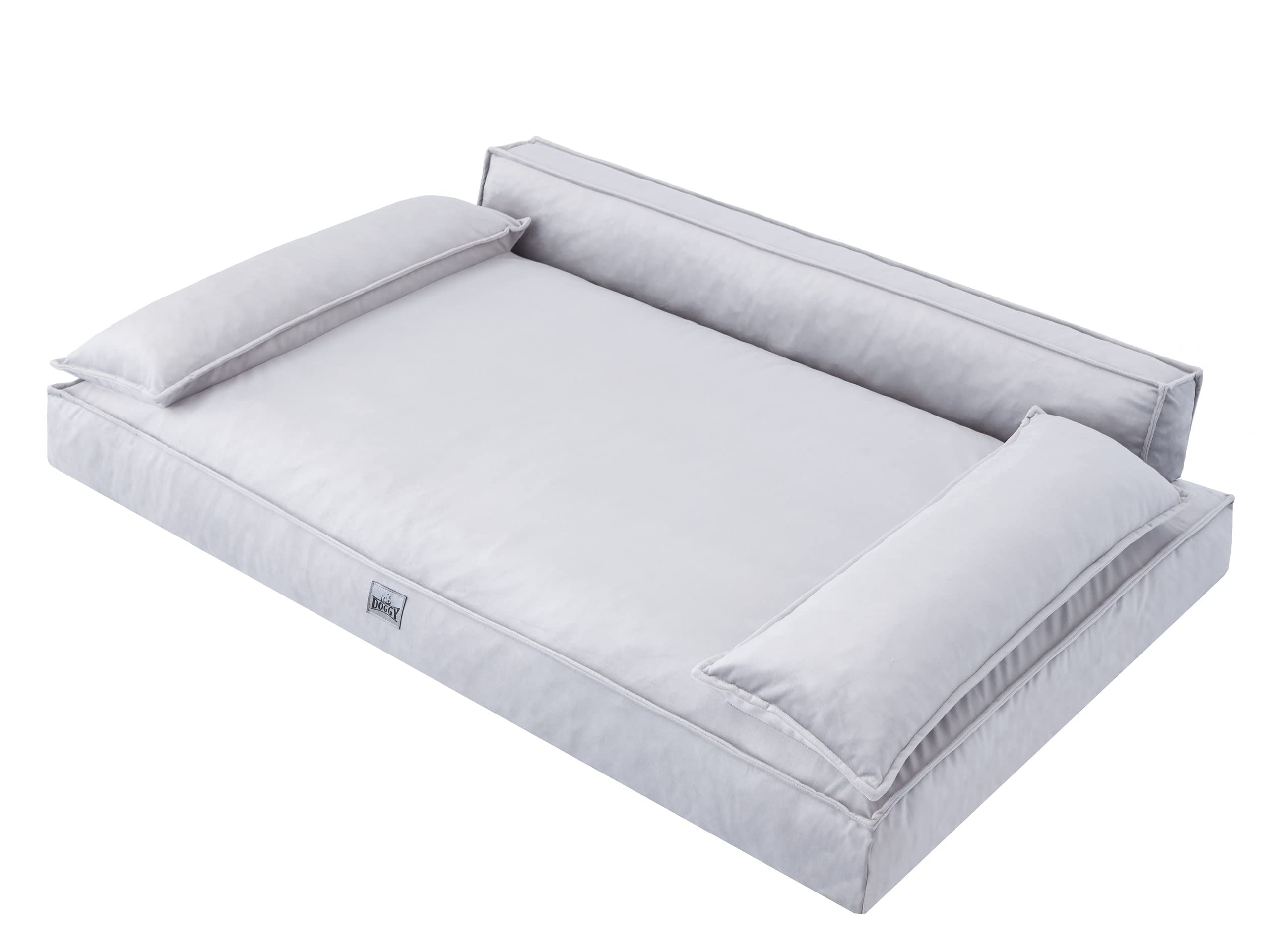 Doggy Legowisko dla psa, legowisko dla zwierząt domowych, leżanka dla psa, leżanka, poduszka dla psa, łóżko, sofa, materac, miejsce do spania, popiół, 78 x 54 cm