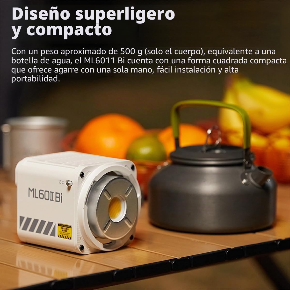 GODOX ML60IIBi ML60II-Bi Luz de vídeo LED Bicolor de Mano, luz LED Bicolor 2800K-6500K, 22500Lux CRI 96+ TLCI 97+, 11 Efectos FX, Control de aplicación, con Base de batería AK-B01, NP970
