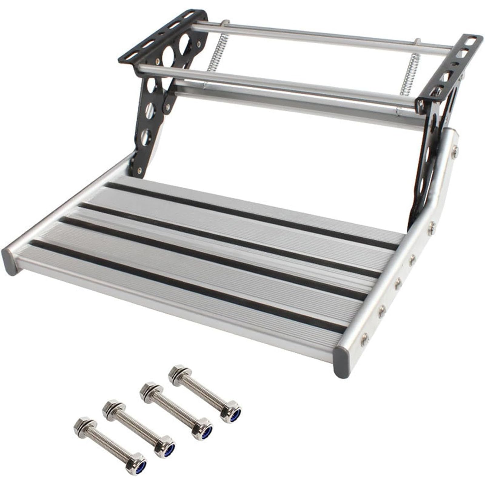 Escalones plegables ManualElectric HeavyDu con luces LED para remolque y camper