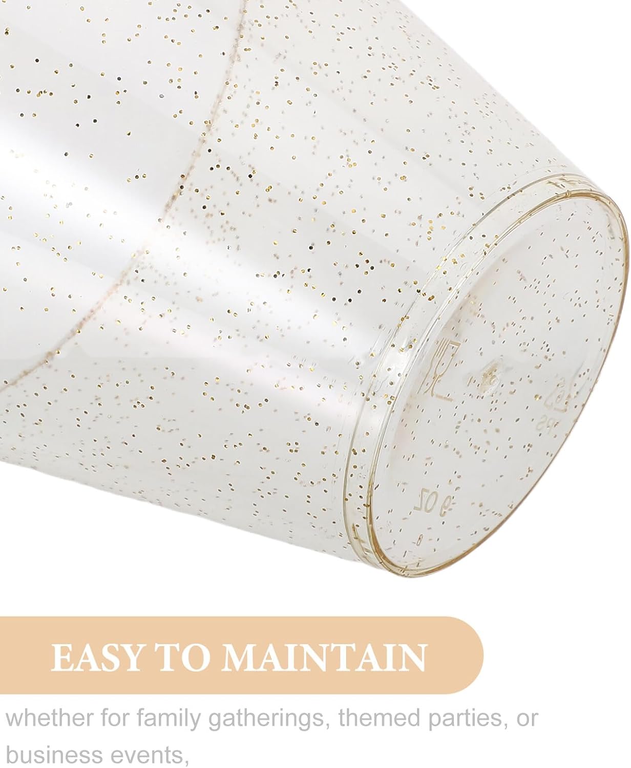 25oz Glitter Disposable Plastic Cups 25pcs Decorative Sample Tasting Cups for Parties Weddings Catering Events