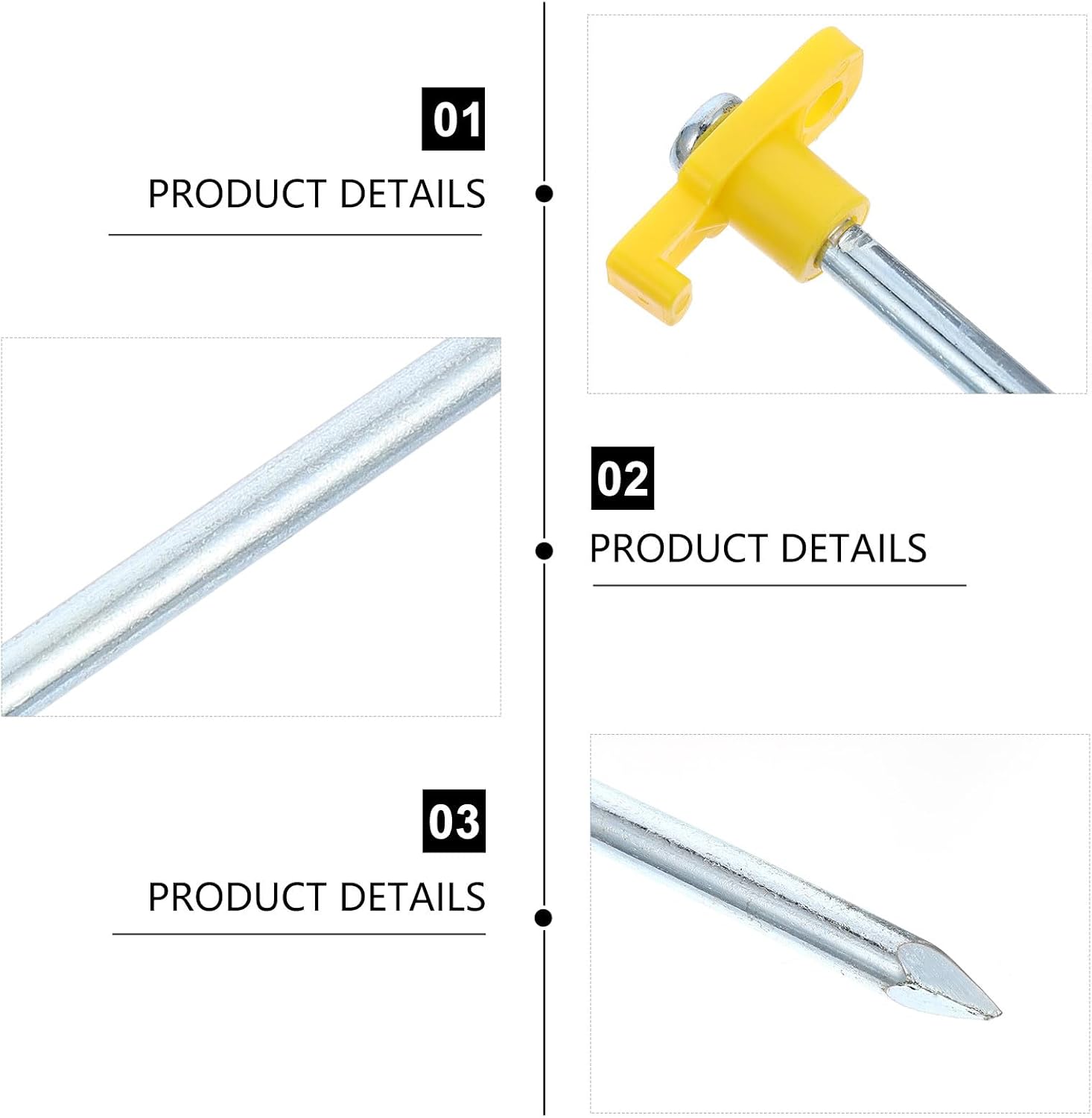 SUPVOX 10pcs Heavy-Duty Outdoor Tent Stakes Lengthened Ground Nails Yellow Camping Tent Pegs Windproof for Hiking and Shelter Anchoring