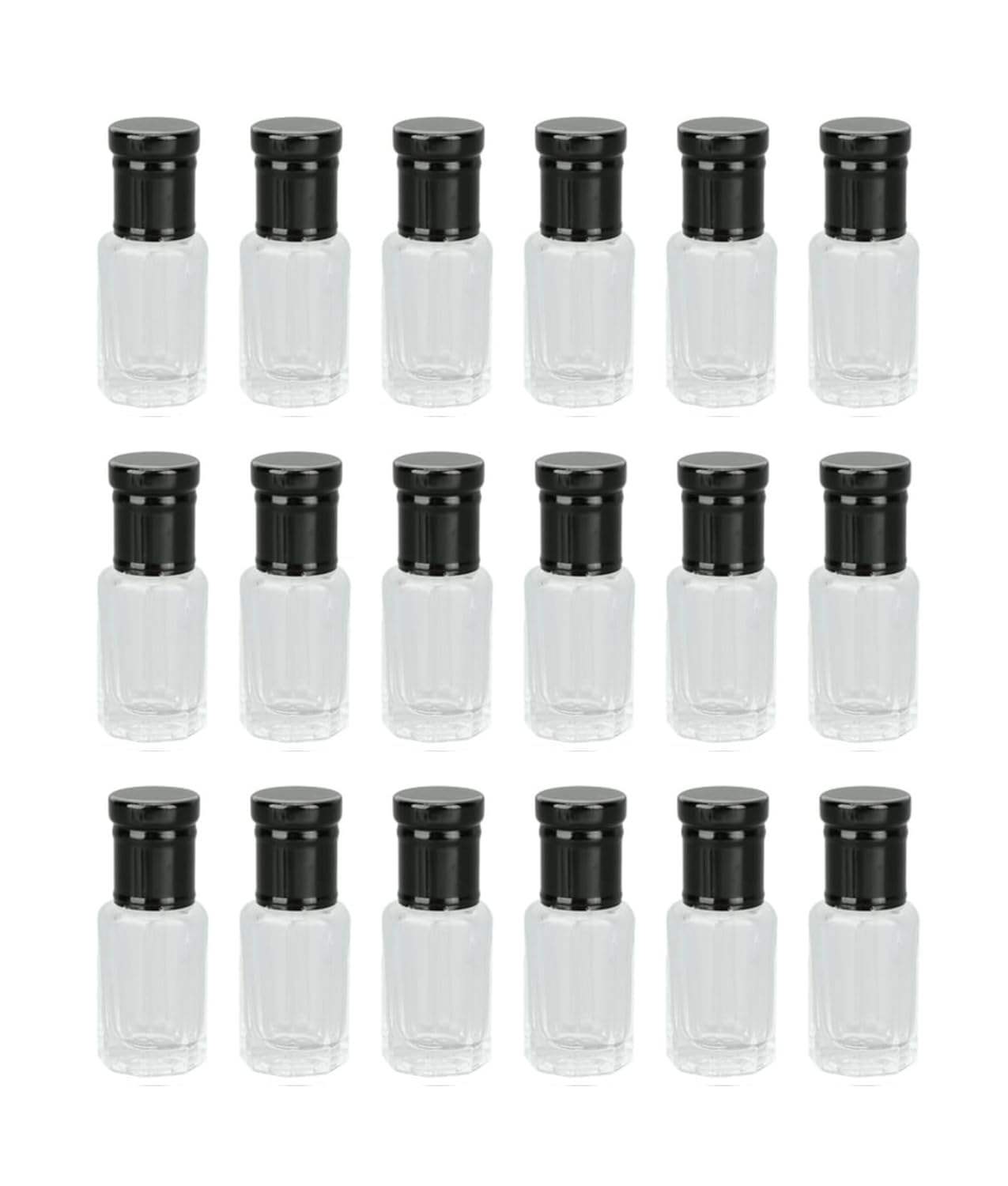 Hunky Dory 24pcs 3ml Empty Reusable Essentail Oil Roll on Glass Bottles with Black Caps For Beauty Use-image-9