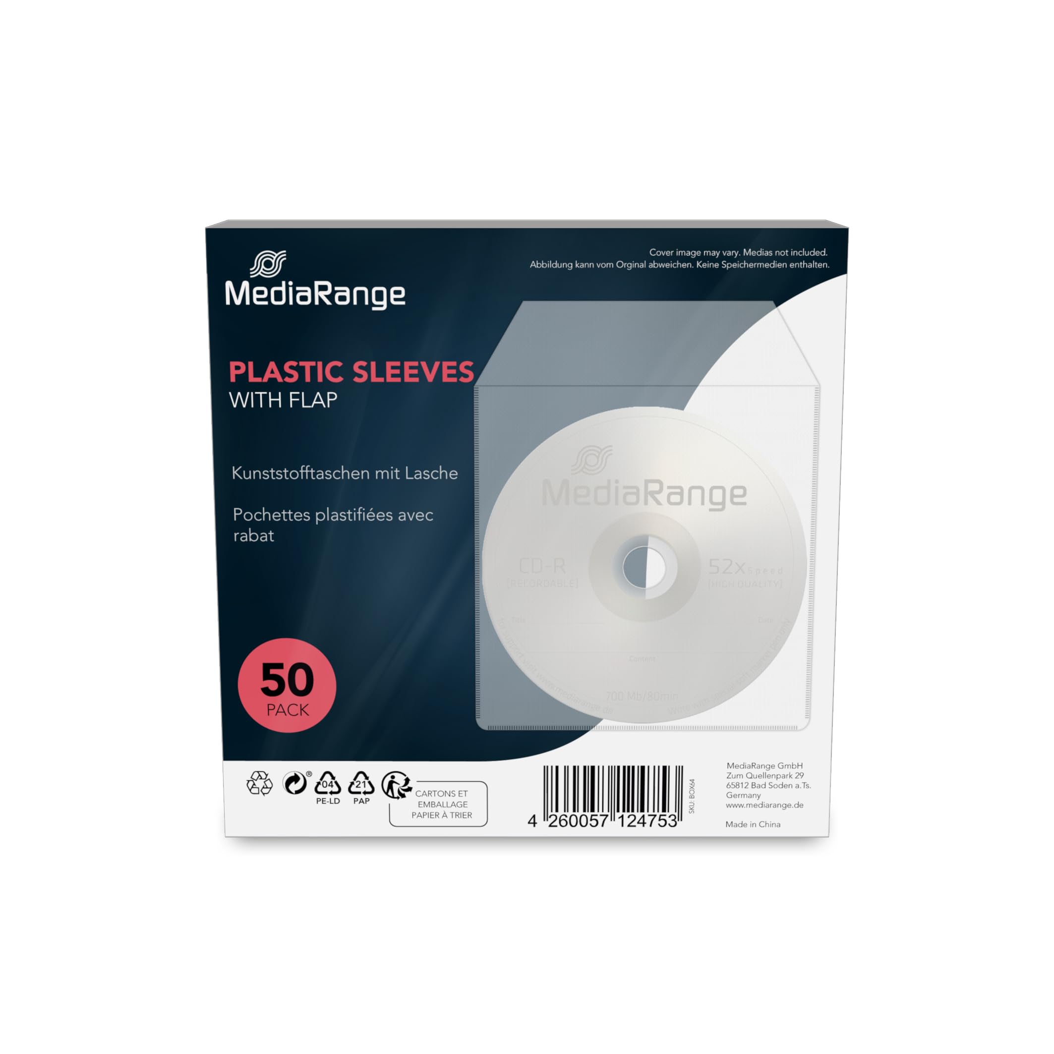 MediaRange BOX64 CD/DVD Storage Media Case