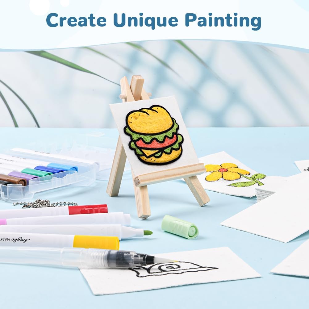 AOOTE Набор для рисования Magic Puffy Paint 38-компонентный набор для рисования на пенопластовой основе творческий холст наборы для 3D-рисования Magic Canvas губка с 12 мелками и 3 водными фломастерами
