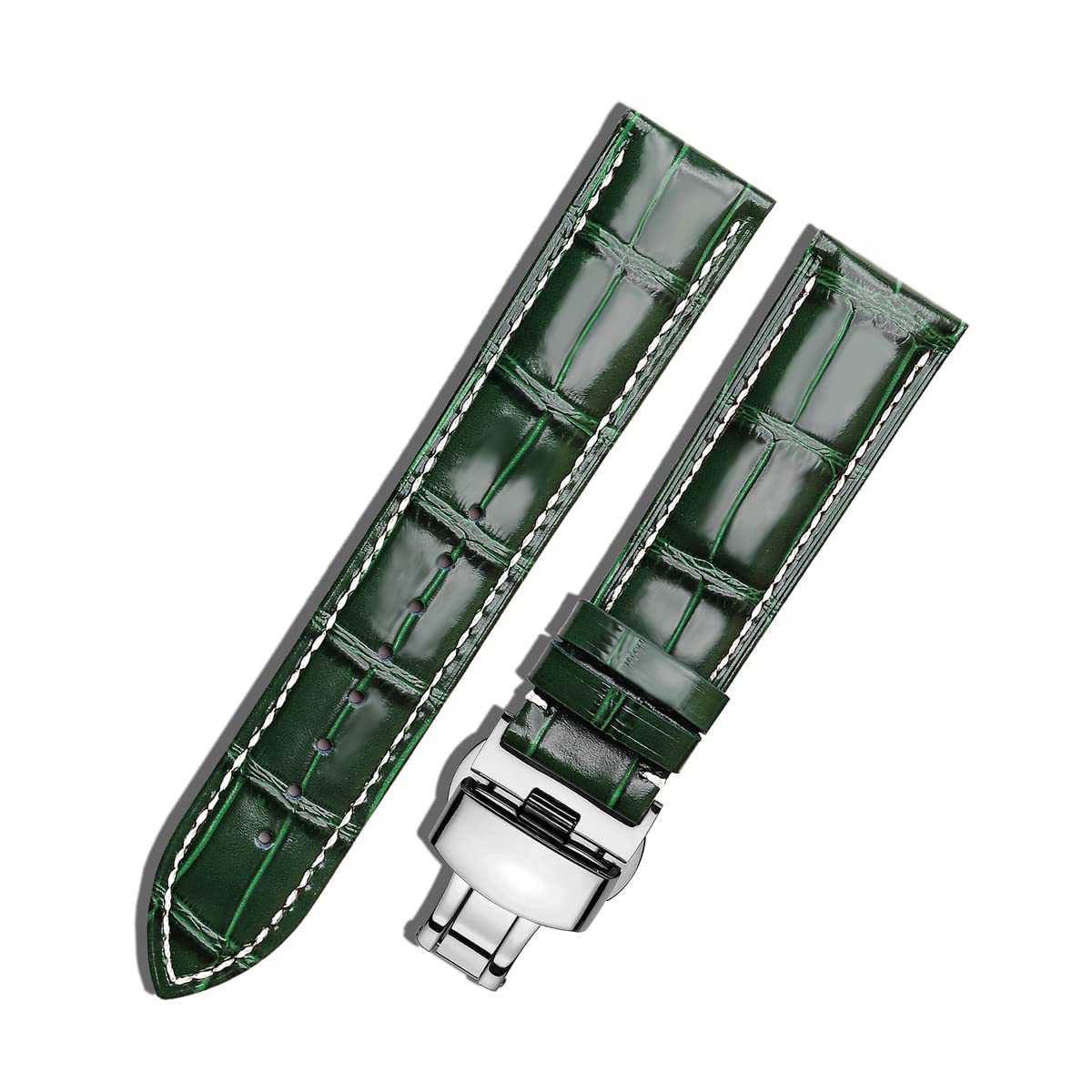 MUENShop Uhrenarmband mit faltschließe Leder Schnellverschlu