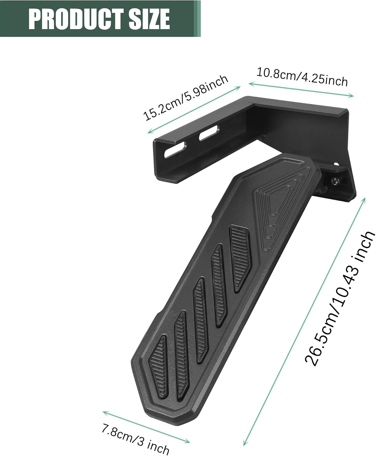 Aluminum Anti-Slip Dead Pedal Driver Foot Rest Pad Compatible with 2007-2018 Jeep Wrangler JK JKU, Adjustable Left Side Kick Panel, Black