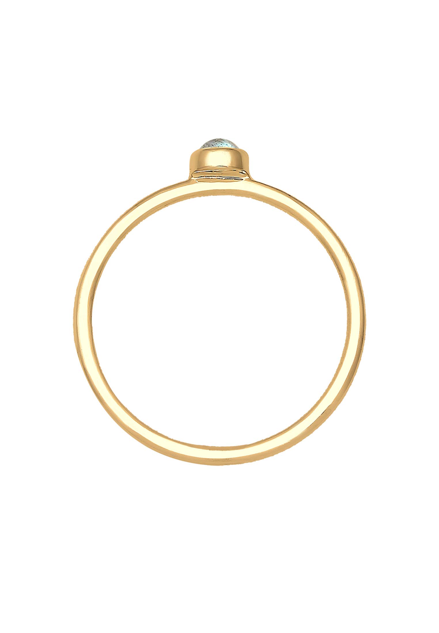 Elli Ring Damen Stapel Labradorit Edelstein 925 Silber vergoldet