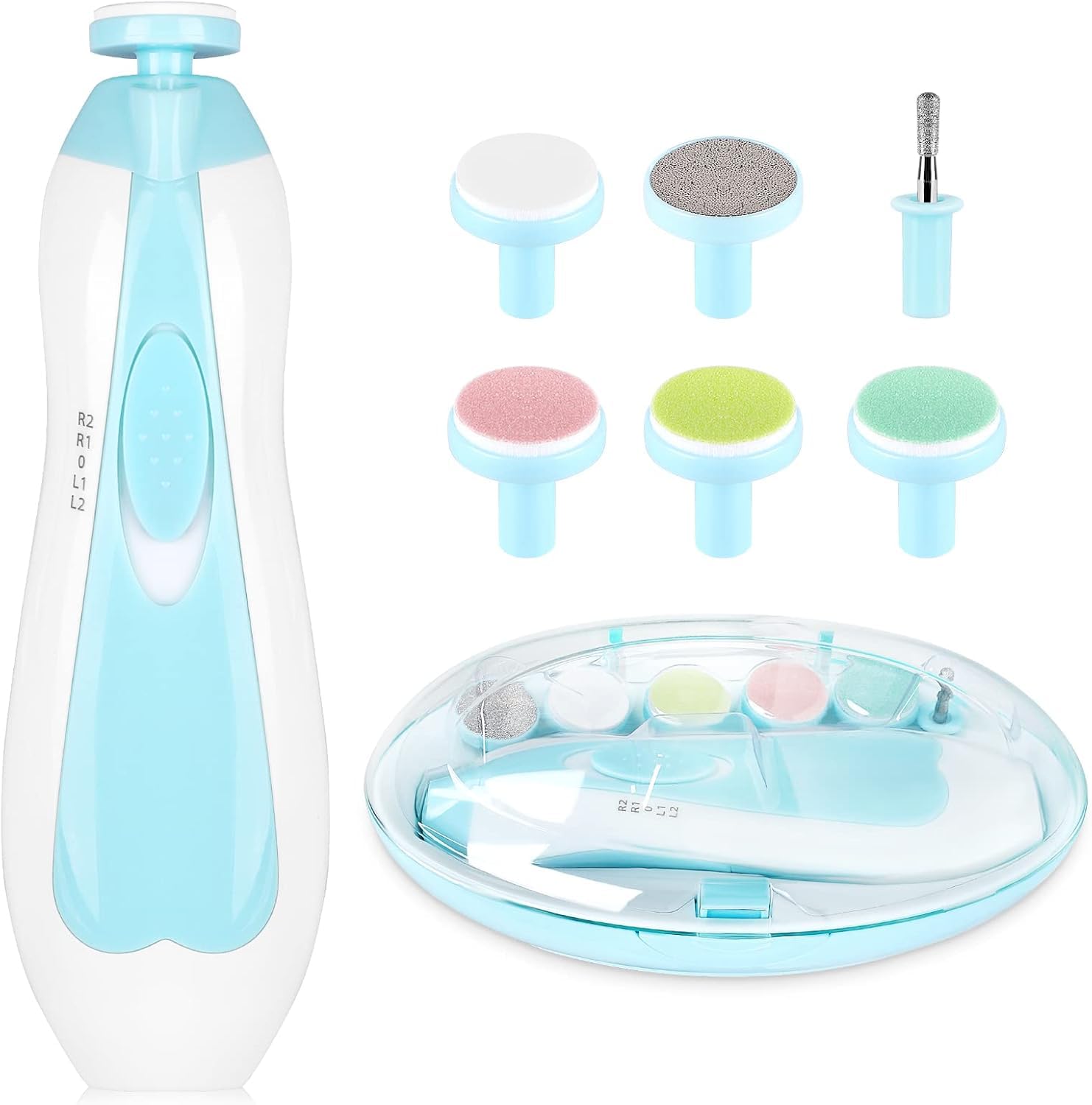 Electric Baby Nail File Trimmer – 6-in-1 Safe Nail Drill Cutter, Gentle No-Sharp-Edge Grooming for Baby Fingers & Toes, Quiet & Portable Infant Nail Clipper Kit (Blue)-image-19