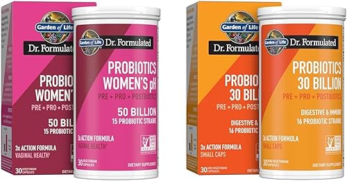 Garden of Life Prebióticos, probióticos y postbióticos completos una vez al día formulados por el Dr. para la salud digestiva e inmunológica de