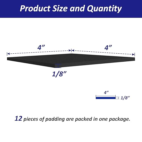 Miniatura 9 de Hojas acolchadas de espuma con respaldo adhesivo, espuma aislante de neopreno autoadhesiva, 4 piezas de 3/4 pulgadas de grosor x 4 pulgadas de largo