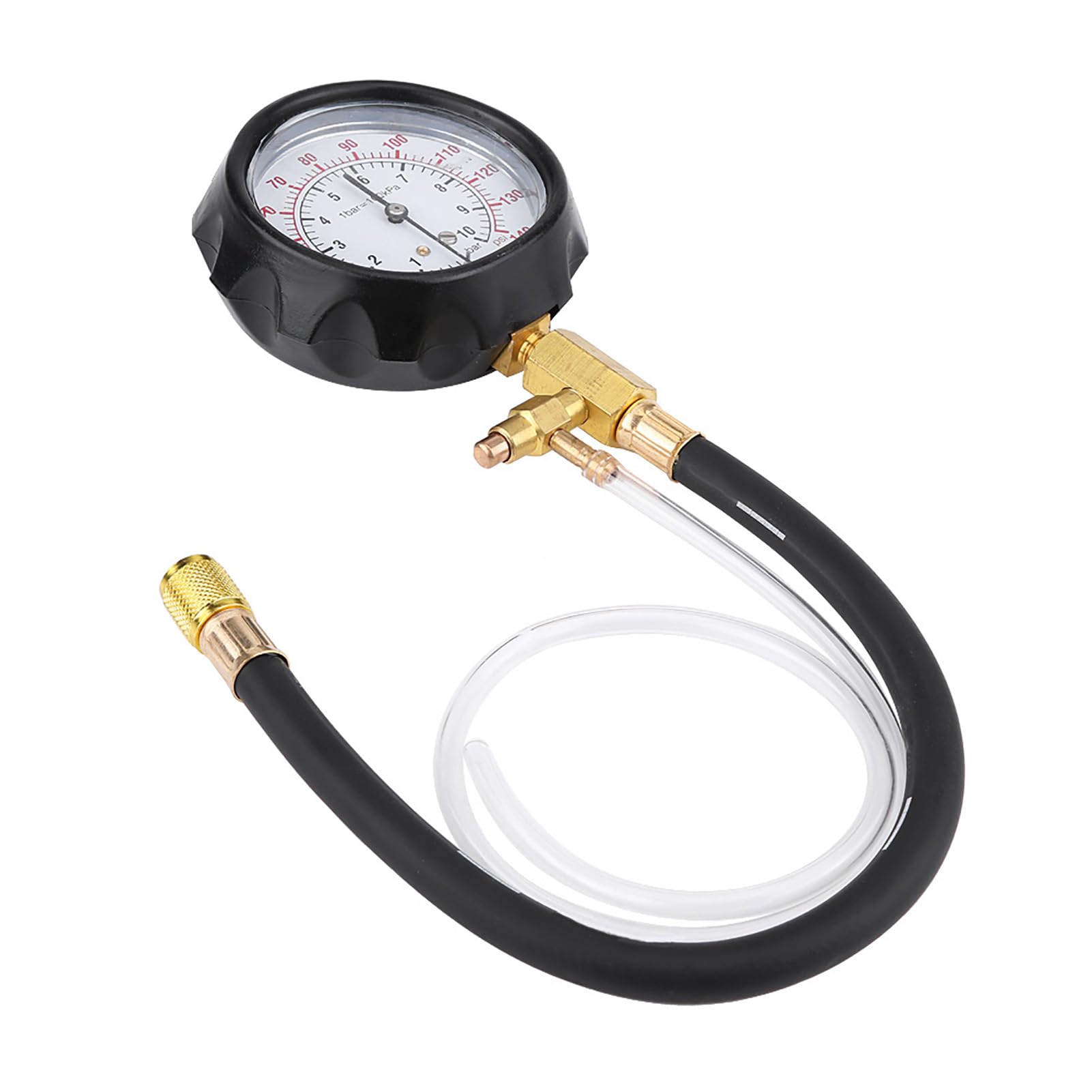 Tbest Zestaw Testera Ciśnienia Paliwa 0-140psi, Manometr do Wtrysku PFI | 0-10bar , Quick coupling valve, Petrol pump diagnostic tool, Stainless steel construction