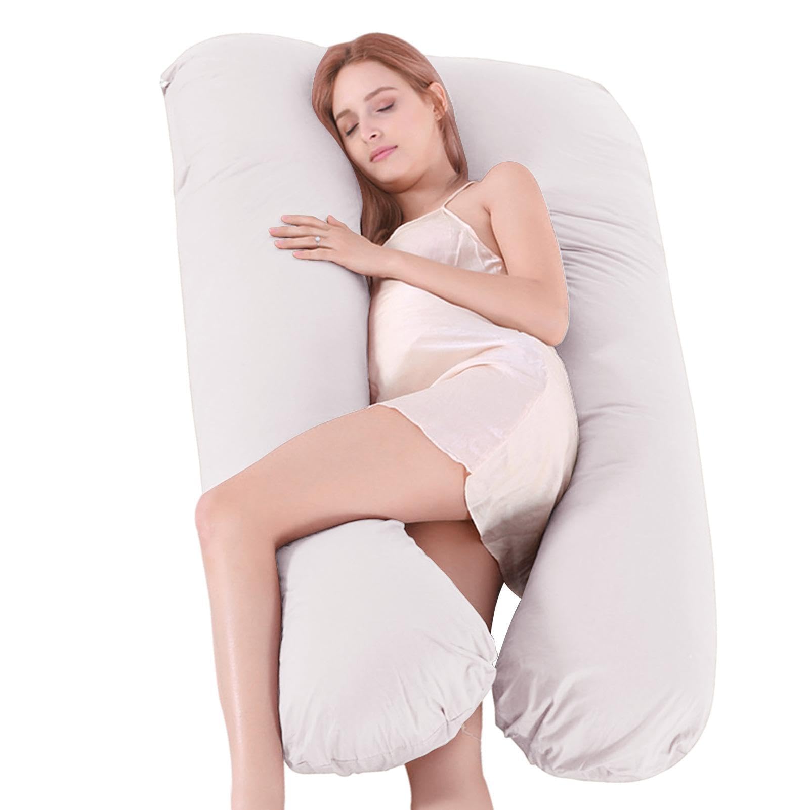 Side Sleeper Pillow - Full Body Maternity Pillow, U-Shape Maternity Pillow for Side Sleeper - Flexible Support Pillow with Removable Cover for Full Body, Soft Pregnancy Pillows for Sleeping
