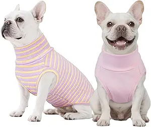 Kuoser 2 Pack Dog Sweater, Soft Dog Sweaters for Small Medium Large Dogs, Sleeveless Pet Fleece Vest,Puppy Pullover Sweatshirt for Boys & Girls, Turtleneck Dogs Winter Coat Clothes