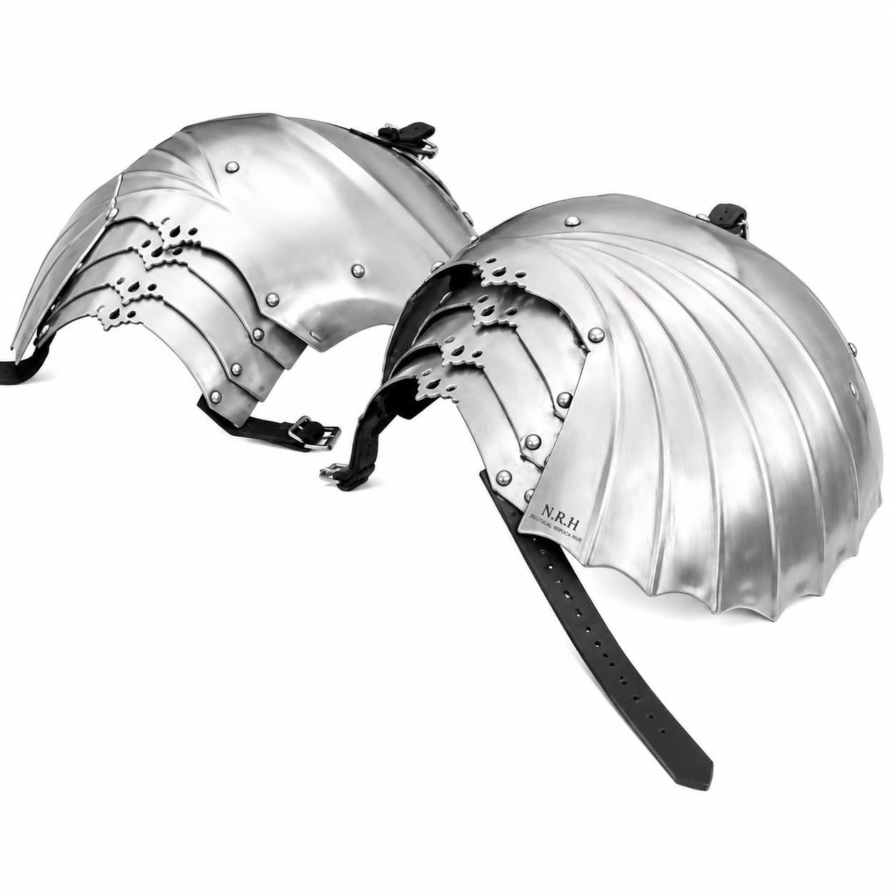 Nautical Replica Hub 18Gauge Handmade Medieval Knight Steel Pauldrons Armor Shoulder Larp Wearable Battle Warrior Shoulder Armor Halloween Costume (GOTHIC PAULDRON)