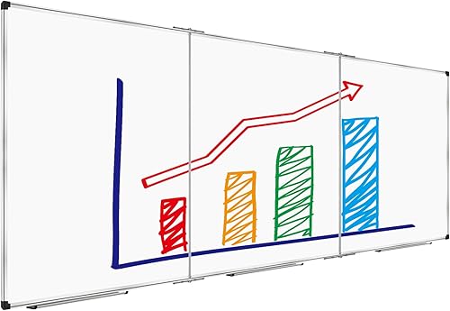 Miniatura 12 de XBoard Pizarra blanca magnética de 48 x 31 pulgadas, pizarra de borrado en seco con marco de aluminio negro, pizarra blanca con bandeja de