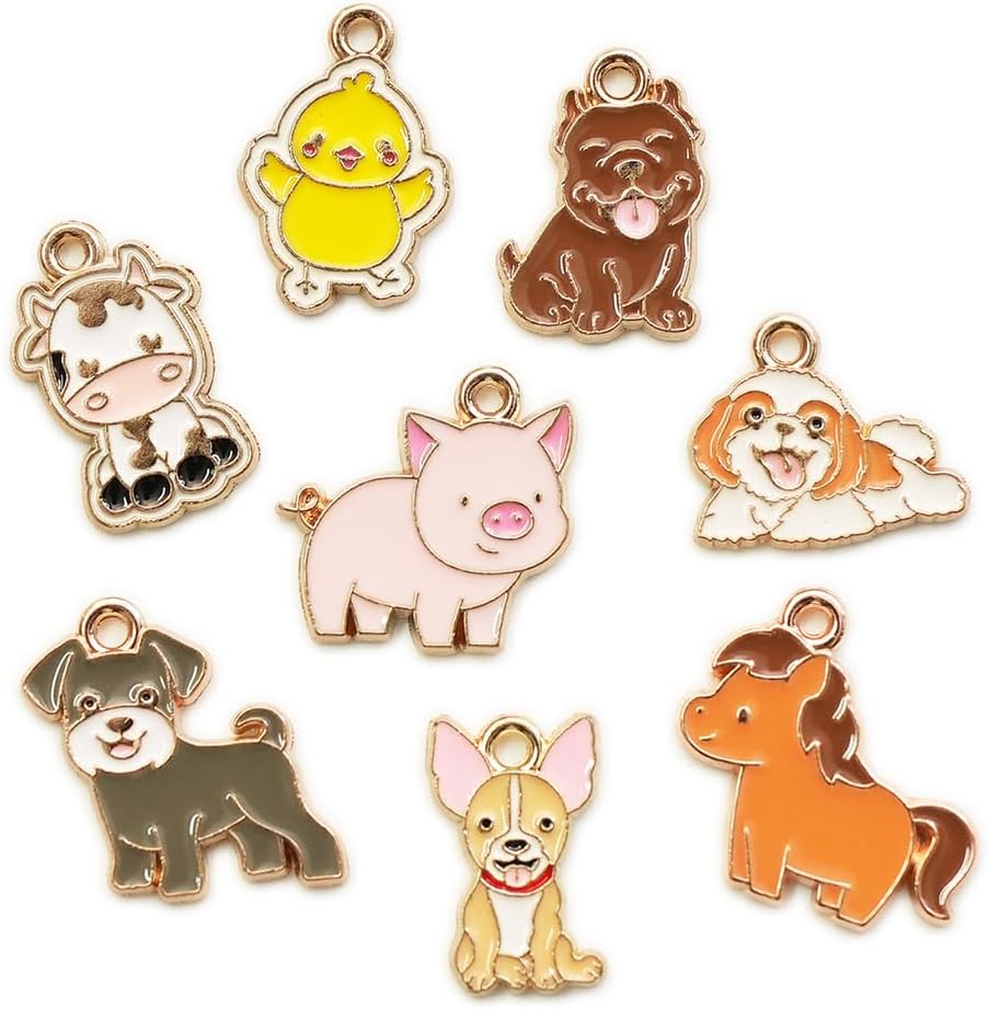 8pcs Animal Pendant Accessories Bracelet Making Accessories Alloy Material