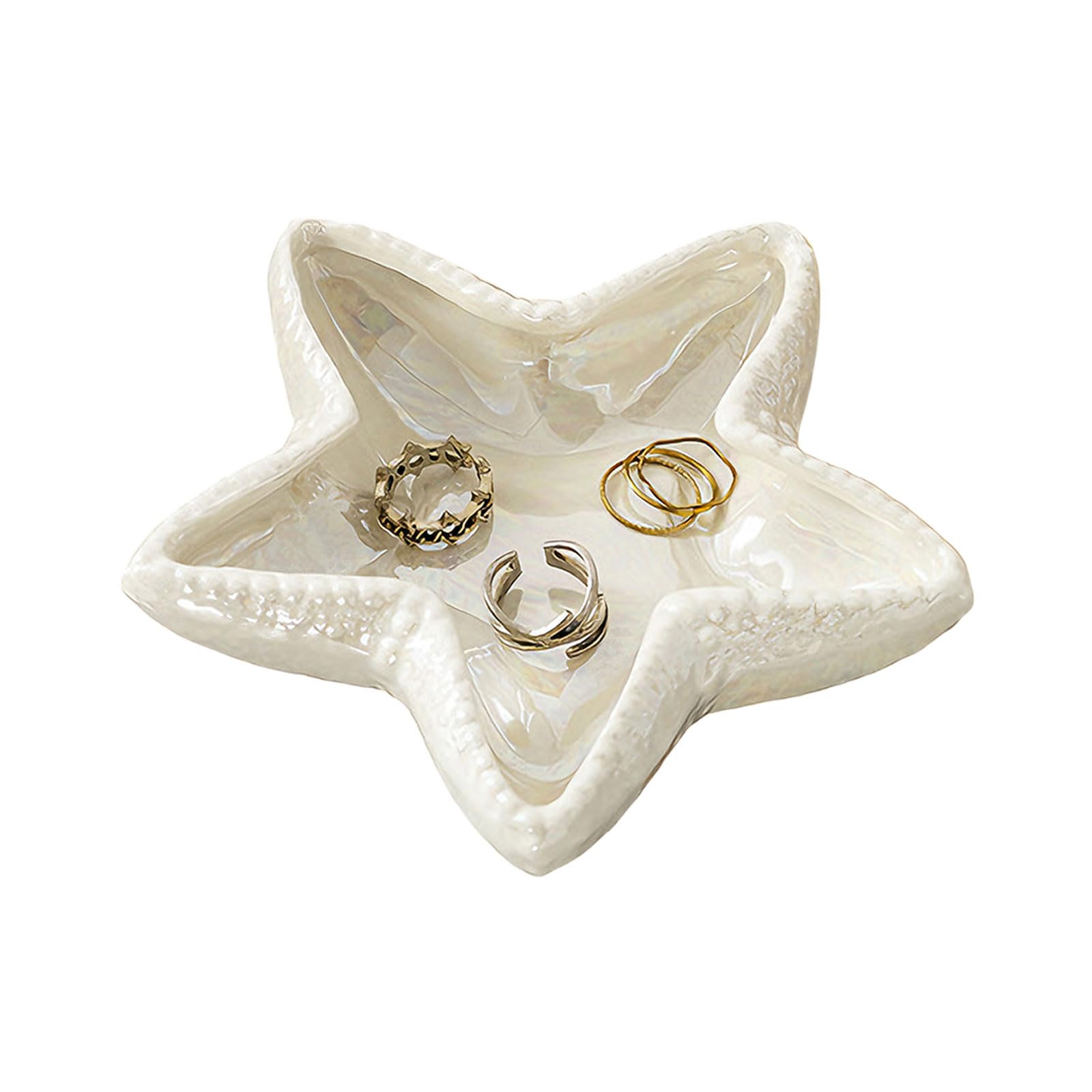 Bol à bijoux étoile de mer en céramique blanc | Plateau décoratif pour maison