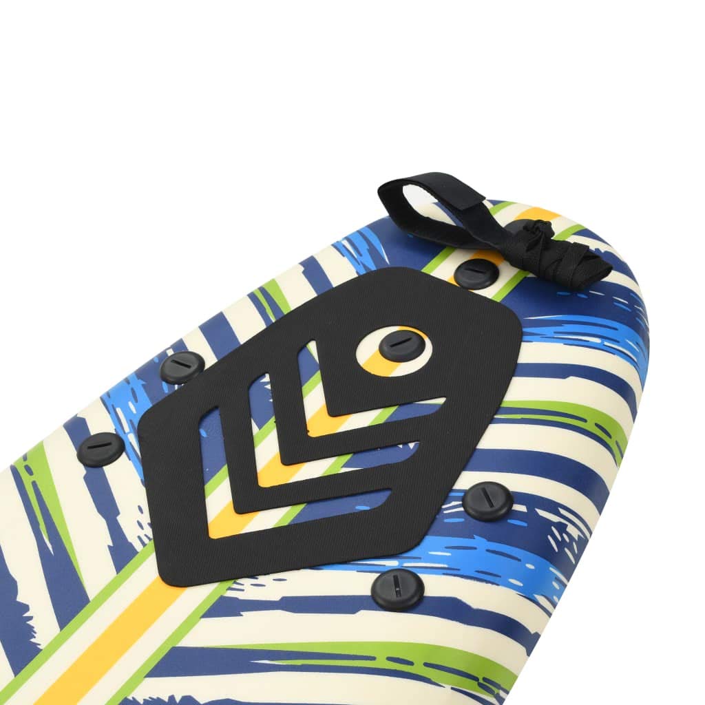 Festnight Planche de Surf avec Coussin de Traction pour Débutant Adulte 170 x 46,8 x 8 cm Design de Feuille
