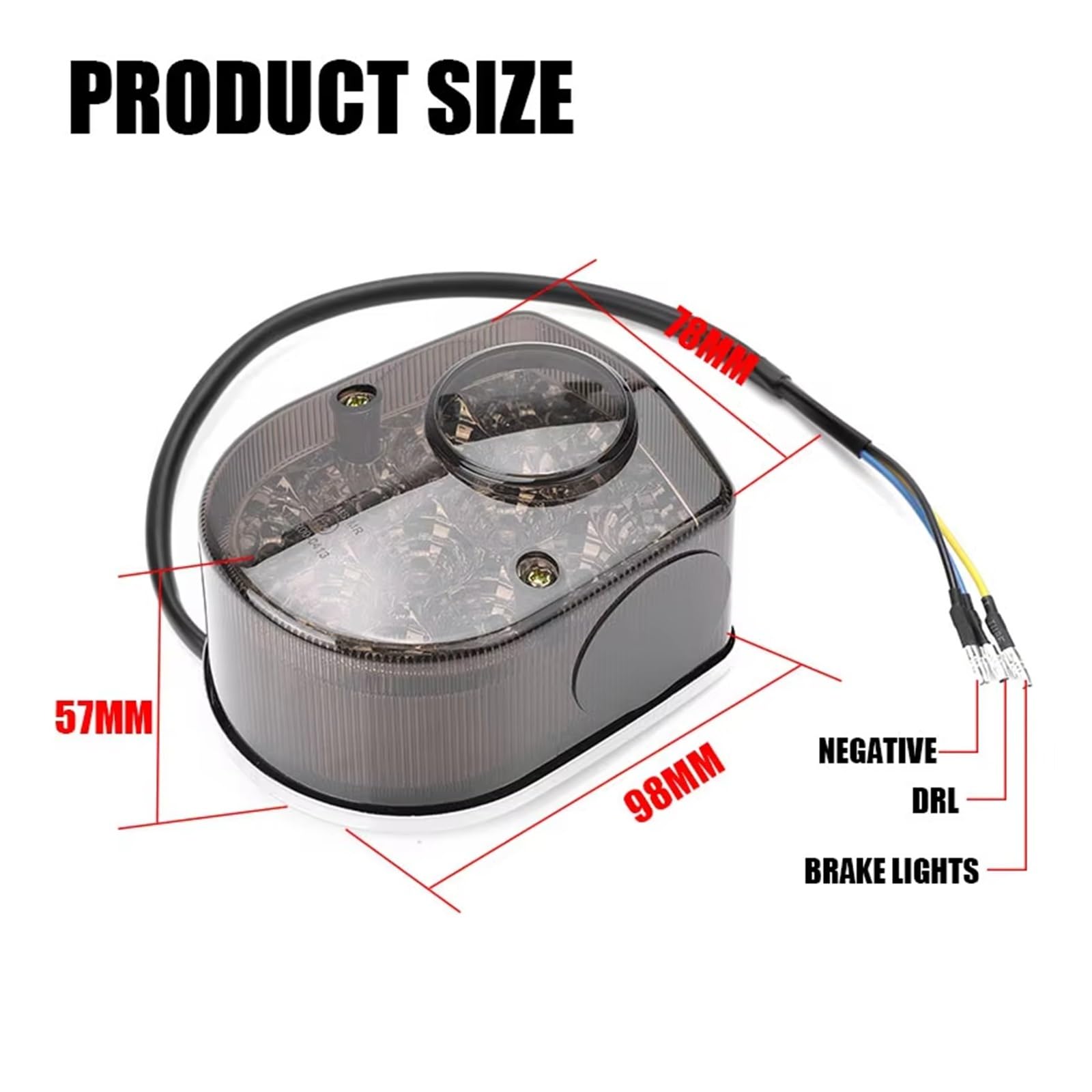 moto Fanale Posteriore Per Mini Per Monkey Moto Per SL350 Per Motosport 350 1970 1971 Lampada 12V Luce Freno Posteriore Luce Stop Lente Fumé Fanale posteriore per moto