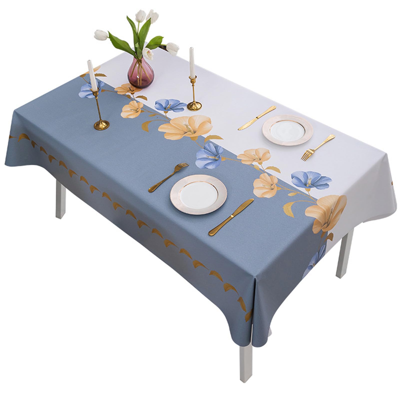 Mantel de PVC lavable de 130 x 130 cm, mantel cuadrado de plástico para jardín, picnic, fiesta, hule fácil de limpiar, duradero, impermeable, perfecto para mesas de comedor