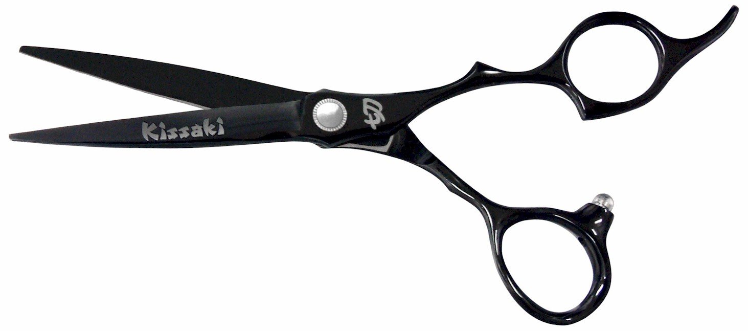 Kissaki Hair Scissors Moroha 6.25 inches Black Titanium Hair Cutting Shears Barber Scissors