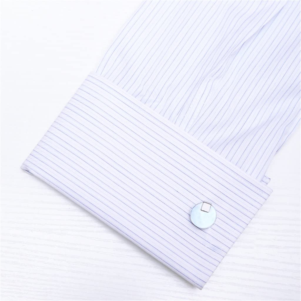 Camisas Gemelos para Hombre Gemelos De Concha Azul Botones Boda Novio Invitado Camisas Gemelos Accesorios