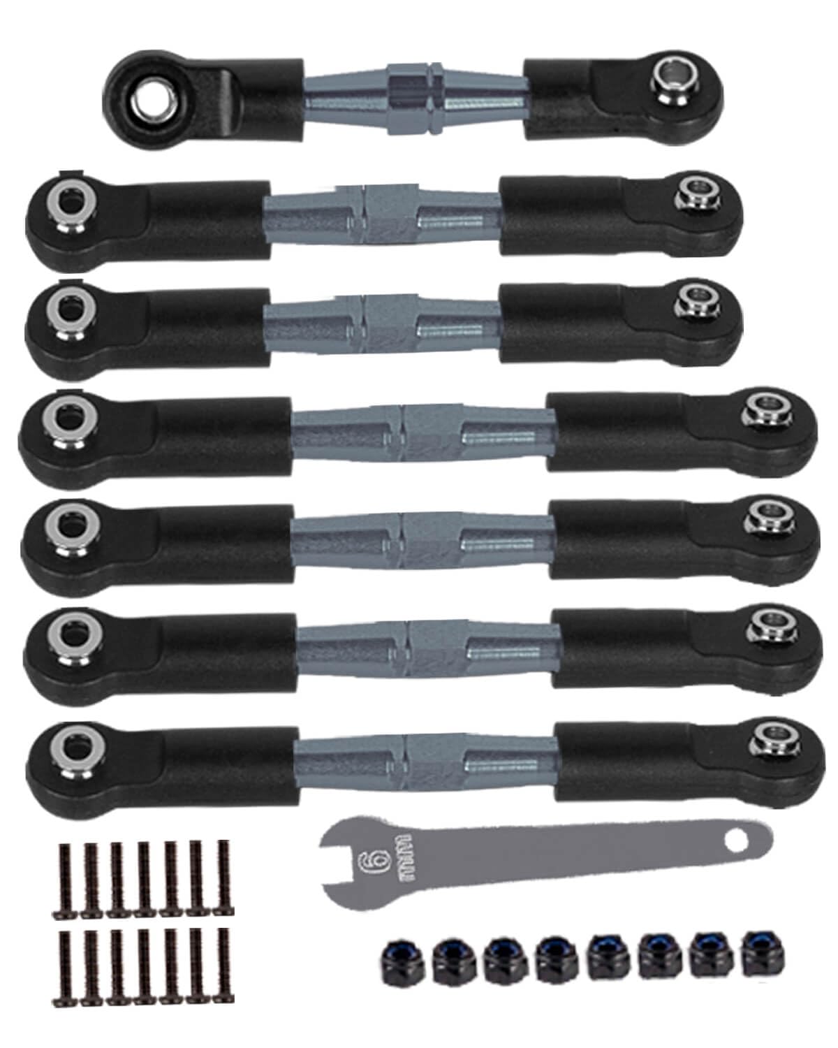 hopsupRC RC Adjustable Turnbuckles Upgrades Part for 1/10 Slash/Rustler/Stampede/Bandit VXL 2WD, Adjustable Turnbuckles Camber Links Toe Link,Titanium?7PCS