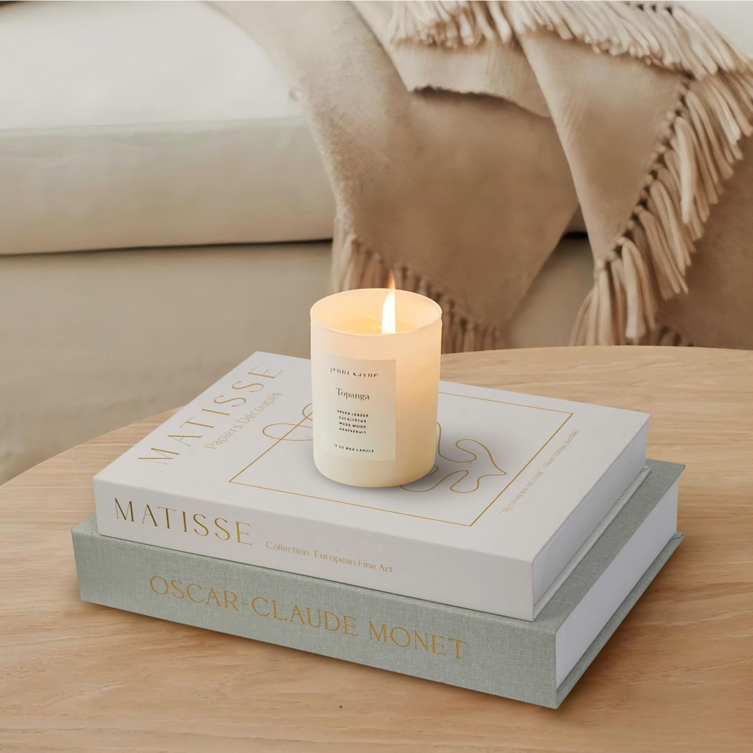 kroucoco Decorative Books - Set of 2 Fake/Faux Linen Storage Boxes Enhance Your Coffee Table, Bookshelf or Mantel Decor, Modern Home Decoration, Photo Storage and as a Keepsake Box (Sage＆beige)