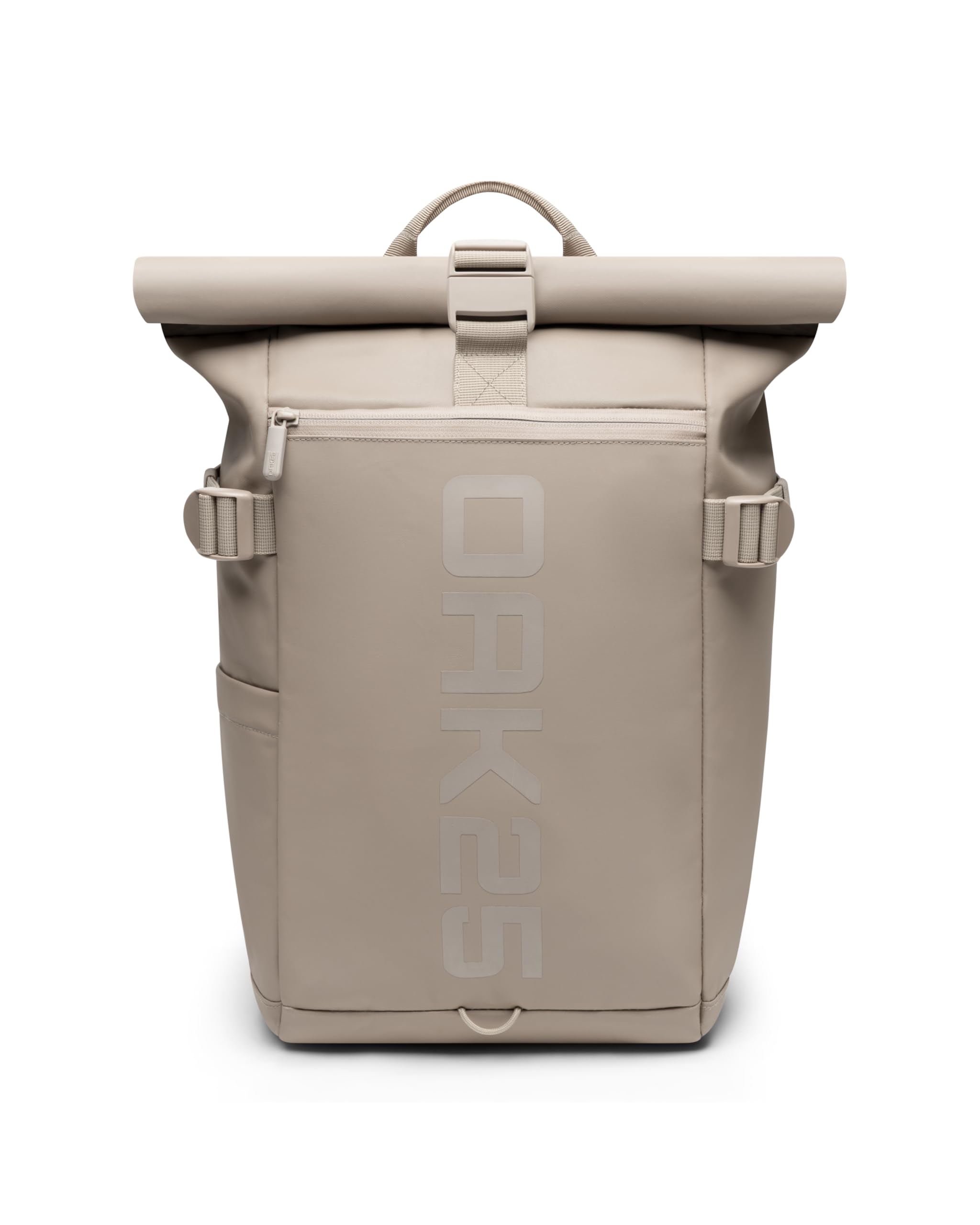 OAK25 Rolltop Backpack Reflective Women Men Beige - Luminite Rolltop Lite - Commuter Rucksack 20L For Travel Work University - Cycling Bag With Laptop Compartment Up To 16 Inches