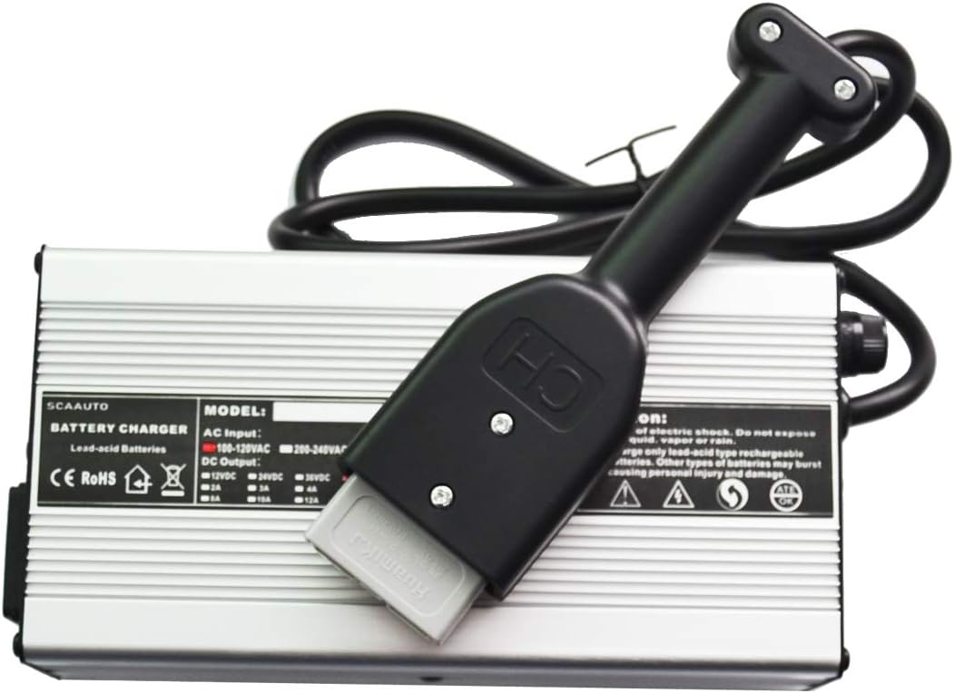 Golf Cart Charger 36 Volt 5A Battery Chargers Trojan Batteries Golf Cart Accessories with Anderson SB50 Connector with Handle for Yamaha Club Car EZGO Marathon Golf Cart