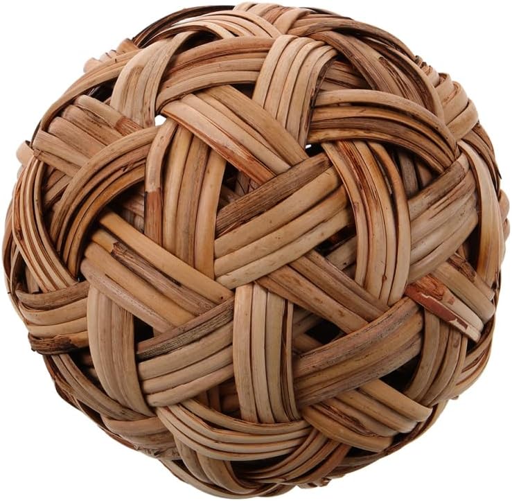 Bamboo Ball Decor - 20cm Bamboo Woven Ball Kids Creative Kickball Vintage Chinese Decoration Photo Prop for Indoor and Outdoor Activities