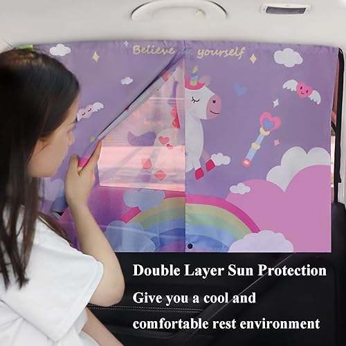 Miniatura 6 de Parasol para ventana lateral de automóvil para bebé, cubierta de parasol para ventana lateral de automóvil mejorada de doble apertura, cortina