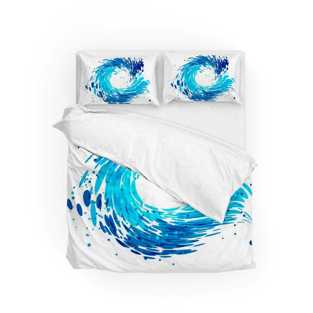 Housse de couette sans repassage parure de lit blanche jumeau anti-plis