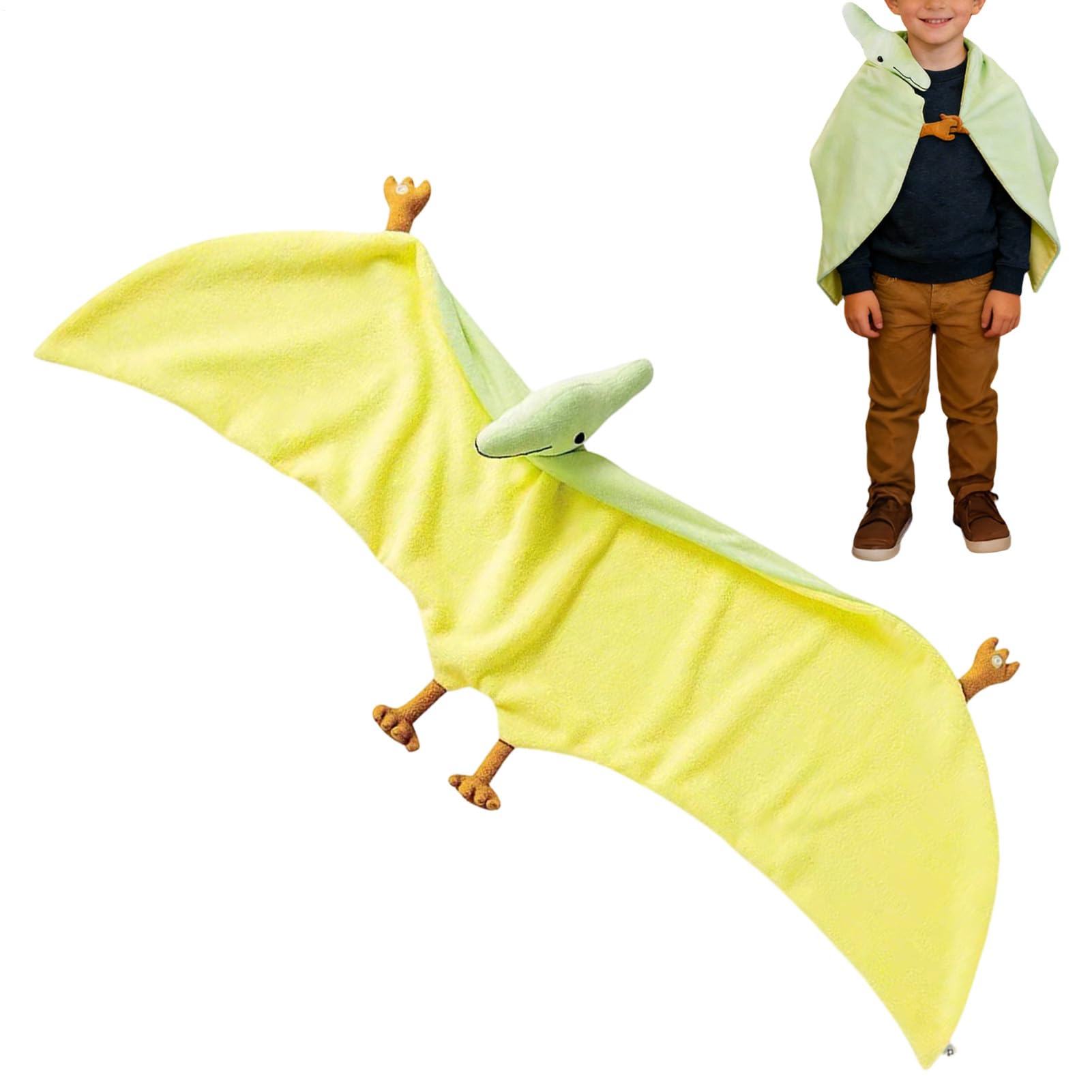 Couverture portable dinosaure pour enfant douce cape à capuche de chambre
