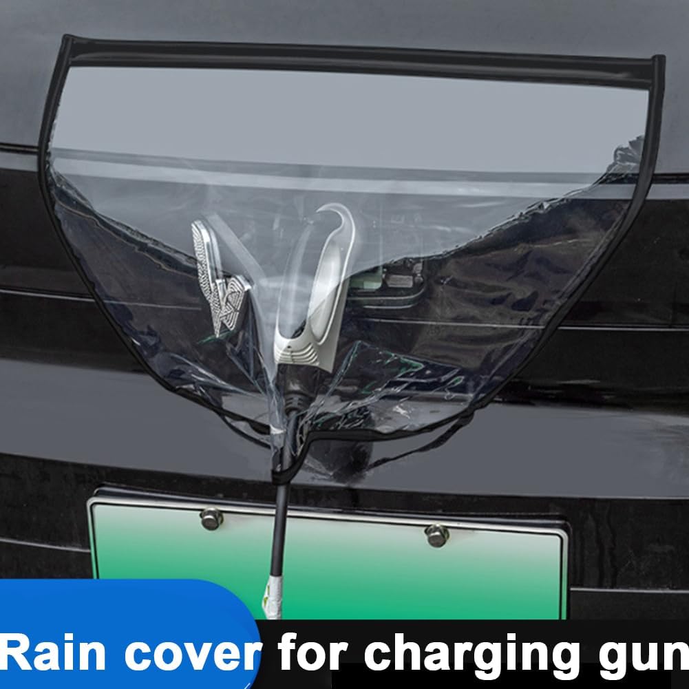 EV Charger Port Cover [All-Weather Protection] Magnetic Electric Car Charger Plug Cover, Outdoor Waterproof Durable, Transparent,Winter Snow Rain, Fit for All Steel-Bodied Electric Vehicles(Black)