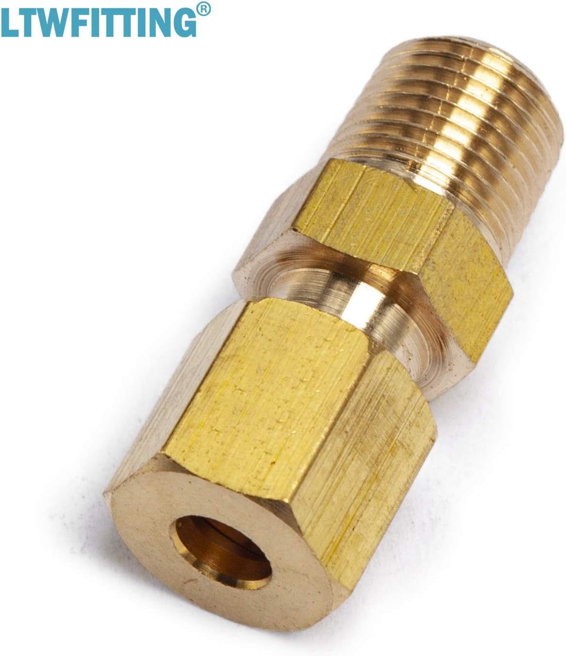 LTWFITTING Brass 3/16-Inch OD x 1/8-Inch Male NPT Compression Connector Fitting(Pack of 500)